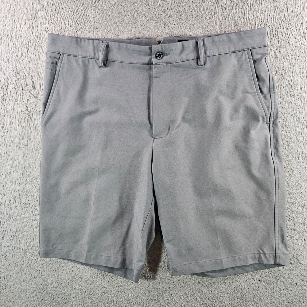 Dunning Mens Grey Performance Golf Shorts Size 35 Flat Front Stretch Technical